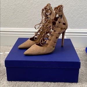 Aquazzura Nude Suede Heels